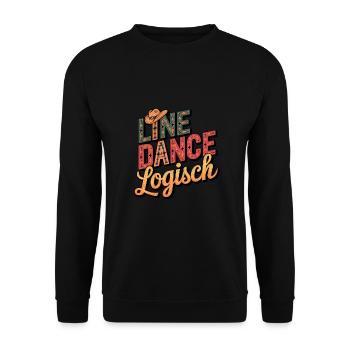 Line Dance Was sonst? Ich bin Line Dancer - Unisex Pullover - Schwarz - Vorne - Alina (178cm) & Michal (187cm)