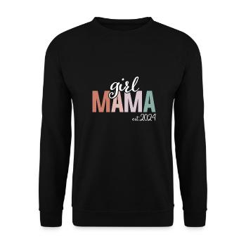 Girl Mama Est 2023 Girl Mom To Be Gifts New Mommy - Unisex Pullover - Schwarz - Vorne - Alina (178cm) & Michal (187cm)