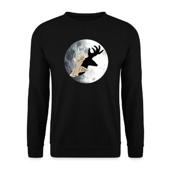 Figure de l’ombre Mains Cerf - Sweat-shirt Unisexe - noir - Devant - Alina (178cm) & Michal (187cm)