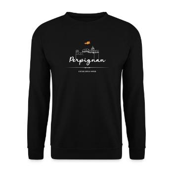 OBV – Perpignan et le Castillet - Sweat-shirt Unisexe - noir - Devant - Alina (178cm) & Michal (187cm)