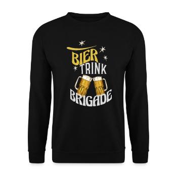 Bier Trink Brigade Biertrinker Männerabend - Unisex Pullover - Schwarz - Vorne - Alina (178cm) & Michal (187cm)