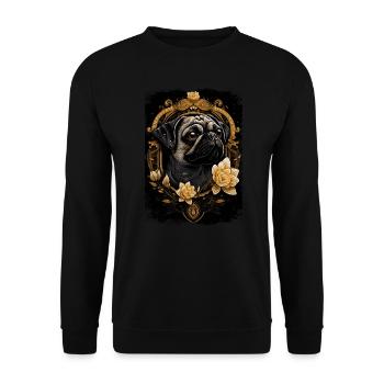 Petit carlin - Sweat-shirt Unisexe - noir - Devant - Alina (178cm) & Michal (187cm)