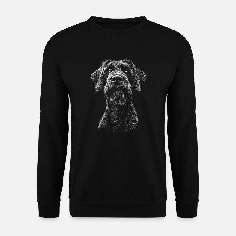 Deutsch Drahthaar Portrait Jagdhunde Hunde Jäger - Unisex Pullover - Schwarz