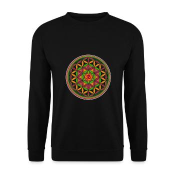 Yoga Meditation Flower of Life Sacred Geometry - Unisex Sweatshirt - black - Front - Alina (178cm) & Michal (187cm)