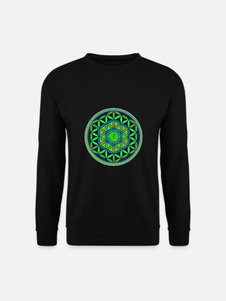 Yoga Meditation Flower of Life Sacred Geometry - Unisex Sweatshirt - black
