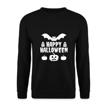 Happy halloween (bat, ghosts, pumpkins) - Unisex Sweatshirt - black - Front - Alina (178cm) & Michal (187cm)