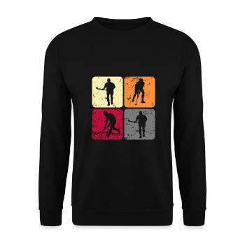 Field Hockey Hockey "Hockey-sport" Hockey Player - Unisex Sweatshirt - black - Front - Alina (178cm) & Michal (187cm)