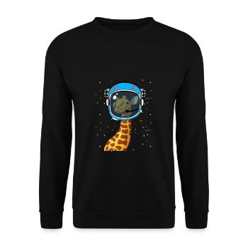 Astronaute Girafe dans l'espace safari - Sweat-shirt Unisexe - noir - Devant - Alina (178cm) & Michal (187cm)