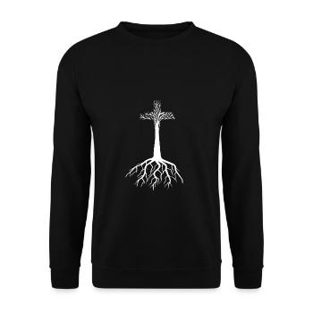 Jesus Kreuz christlicher Glaube - Unisex Sweatshirt - black - Front - Alina (178cm) & Michal (187cm)