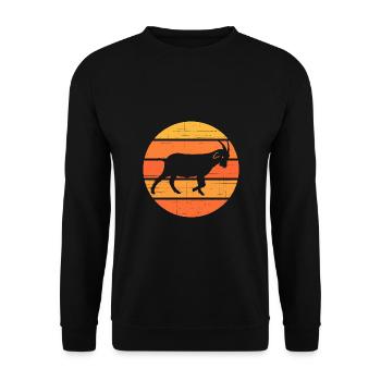 Ziege - Unisex Pullover - Schwarz - Vorne - Alina (178cm) & Michal (187cm)