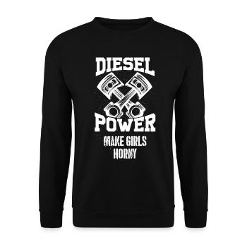DIESEL POWER - Unisex Pullover - Schwarz - Vorne - Alina (178cm) & Michal (187cm)