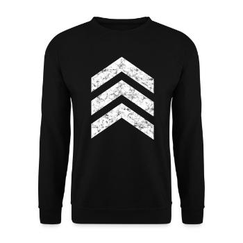 Arrow Feathers Army Military Badge Symbol - Unisex Sweatshirt - black - Front - Alina (178cm) & Michal (187cm)