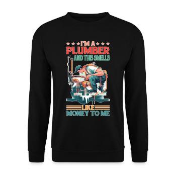 Je suis plombier et ça sent l’argent pour moi - Sweat-shirt Unisexe - noir - Devant - Alina (178cm) & Michal (187cm)