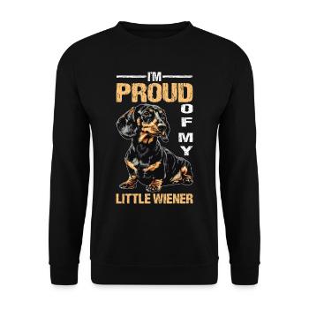 I'm Proud Of My Little Wiener 2 - Unisex Pullover - Schwarz - Vorne - Alina (178cm) & Michal (187cm)