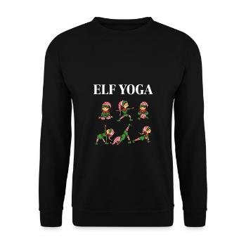 Elfe méditation yoga noël - Sweat-shirt Unisexe - noir - Devant - Alina (178cm) & Michal (187cm)