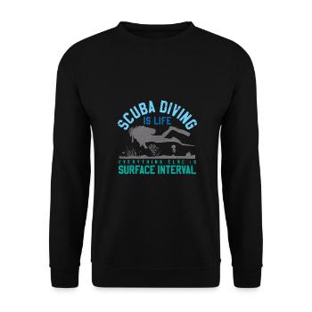 23F 0327 bk - Sweat-shirt Unisexe - noir - Devant - Alina (178cm) & Michal (187cm)