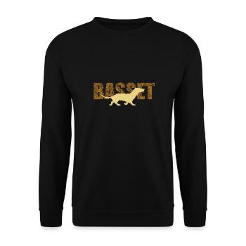 basset - Unisex Pullover - Schwarz - Vorne - Alina (178cm) & Michal (187cm)