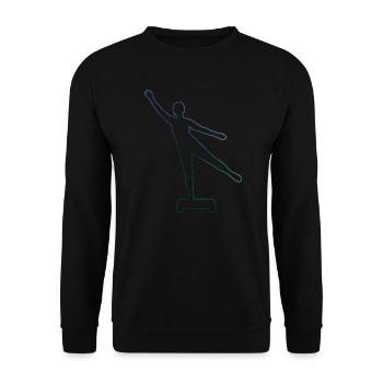 Herren Fitnesstraining Aerobic Fitness Krafttraini - Unisex Pullover - Schwarz - Vorne - Alina (178cm) & Michal (187cm)