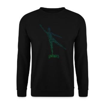 Körpergymnastik Herren Aerobic Fitness Fitness - Unisex Pullover - Schwarz - Vorne - Alina (178cm) & Michal (187cm)