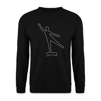 Damen Aerobic Fitness Körpergymnastik Krafttrainin - Unisex Pullover - Schwarz - Vorne - Alina (178cm) & Michal (187cm)