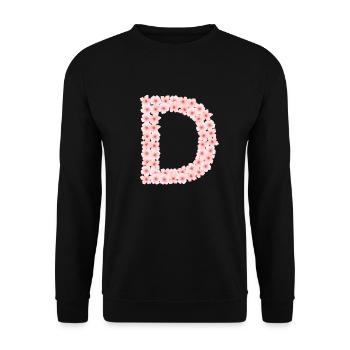 D aus Kirschblüten - Unisex Pullover - Schwarz - Vorne - Alina (178cm) & Michal (187cm)