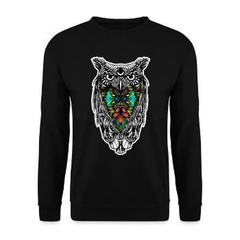 Owl color - Unisex Sweatshirt - black - Front - Alina (178cm) & Michal (187cm)