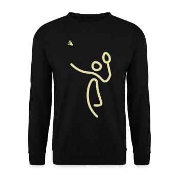 Badminton StickMänchen - Unisex Sweatshirt - black - Front - Alina (178cm) & Michal (187cm)