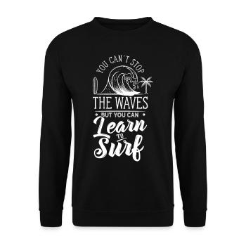 Vous pouvez apprendre Surf surf sur surf - Sweat-shirt Unisexe - noir - Devant - Alina (178cm) & Michal (187cm)
