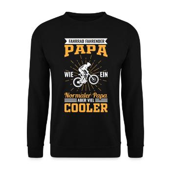 Fahrrad Papa | Lustiges Vater Vatertag Geschenk - Unisex Pullover - Schwarz - Vorne - Alina (178cm) & Michal (187cm)