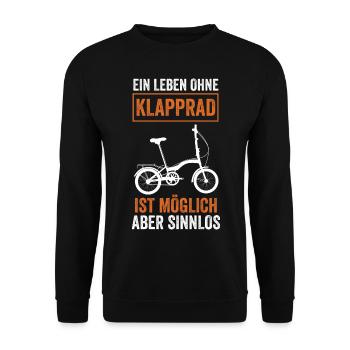 Fahrradfahrer Mädels Klapprad Radfahren Fahrrad - Unisex Pullover - Schwarz - Vorne - Alina (178cm) & Michal (187cm)