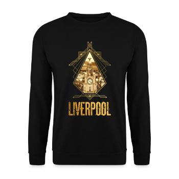 Liverpool Angleterre Ville Skyline Gold Home Amour - Sweat-shirt Unisexe - noir - Devant - Alina (178cm) & Michal (187cm)