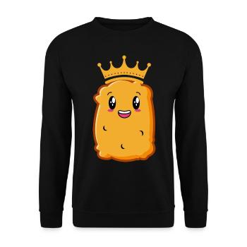 Chicken Nuggets Fast Food Lustiger Spruch - Unisex Pullover - Schwarz - Vorne - Alina (178cm) & Michal (187cm)