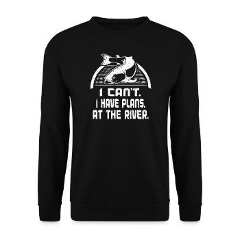 Pêche à la ligne Je ne peux pas avoir des plans à la rivière - Sweat-shirt Unisexe - noir - Devant - Alina (178cm) & Michal (187cm)