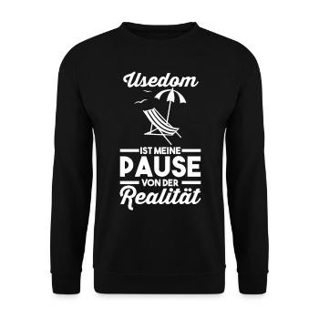 Ostsee Usedom - Unisex Pullover - Schwarz - Vorne - Alina (178cm) & Michal (187cm)