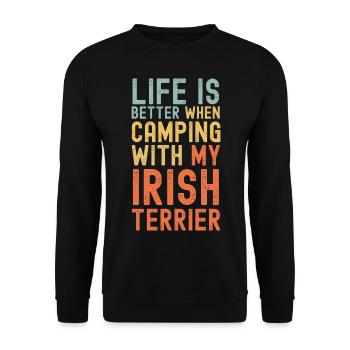 Irish-Terrier Camping rétro vintage - Sweat-shirt Unisexe - noir - Devant - Alina (178cm) & Michal (187cm)