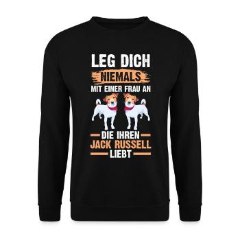 Hund Jack Russell - Unisex Pullover - Schwarz - Vorne - Alina (178cm) & Michal (187cm)