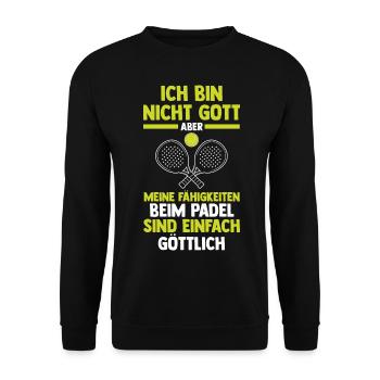 Tennis Padelspieler Padel - Unisex Pullover - Schwarz - Vorne - Alina (178cm) & Michal (187cm)