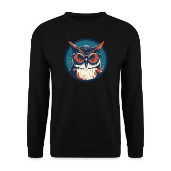Owl Sunglasses Odd Eagle Owl - Unisex Sweatshirt - black - Front - Alina (178cm) & Michal (187cm)