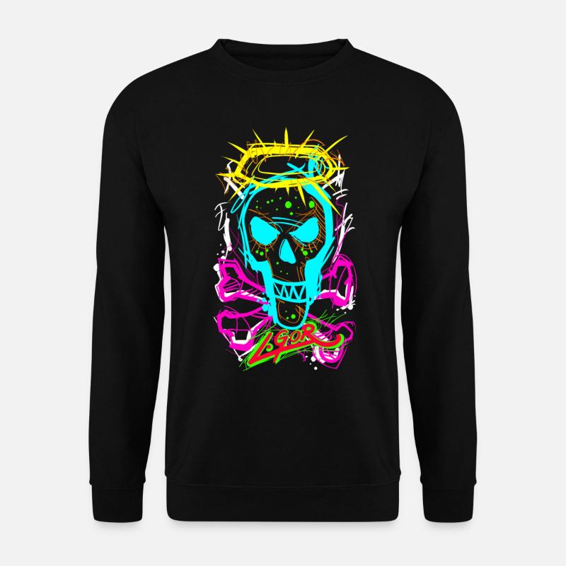 L.Gor Totenkopf Knochen - Unisex Pullover - Schwarz
