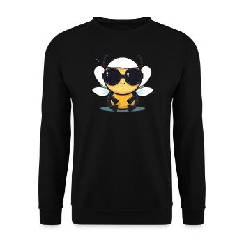 Biene Sonnenbrille Brummer Honigbiene - Unisex Pullover - Schwarz - Vorne - Alina (178cm) & Michal (187cm)