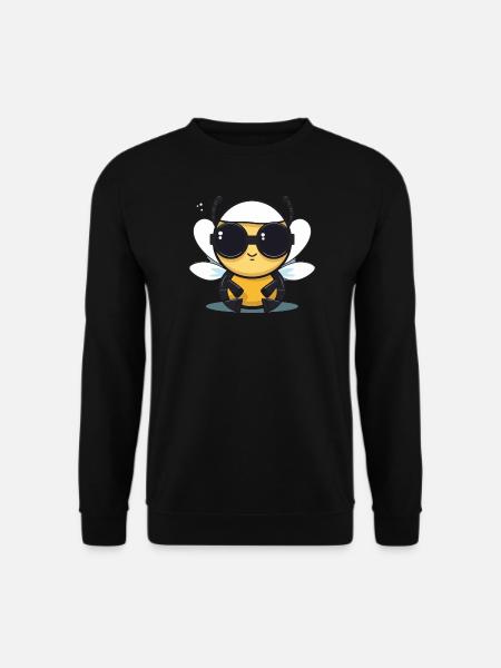 Bee Sunglasses Brummer Honey Bee - Unisex Sweatshirt - black