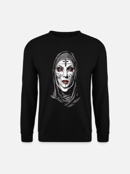 Gruselige Vampir Nonne Halloween Design - Unisex Pullover - Schwarz