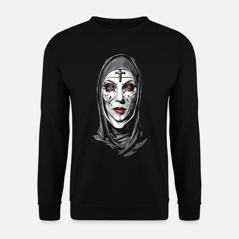 Gruselige Vampir Nonne Halloween Design - Unisex Pullover - Schwarz