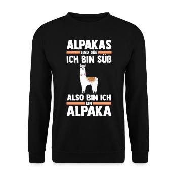 Alpaka - Unisex Pullover - Schwarz - Vorne - Alina (178cm) & Michal (187cm)