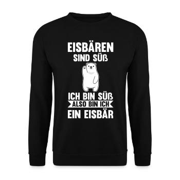Eisbär Eisbären - Unisex Pullover - Schwarz - Vorne - Alina (178cm) & Michal (187cm)