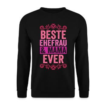 Ehefrau Mutter Mama - Unisex Pullover - Schwarz - Vorne - Alina (178cm) & Michal (187cm)