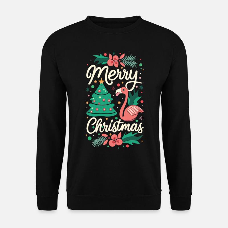 Flamingo zur Weihnachtszeit - Unvergesslich Feier - Unisex Pullover - Schwarz