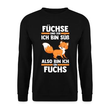 Fuchs - Unisex Pullover - Schwarz - Vorne - Alina (178cm) & Michal (187cm)