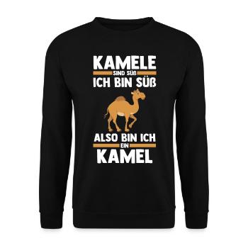 Kamel - Unisex Pullover - Schwarz - Vorne - Alina (178cm) & Michal (187cm)