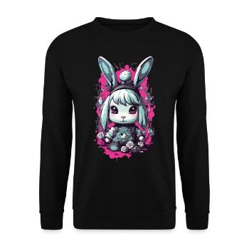 Goth Bunny Kawaii Pastel gothique Design - Sweat-shirt Unisexe - noir - Devant - Alina (178cm) & Michal (187cm)